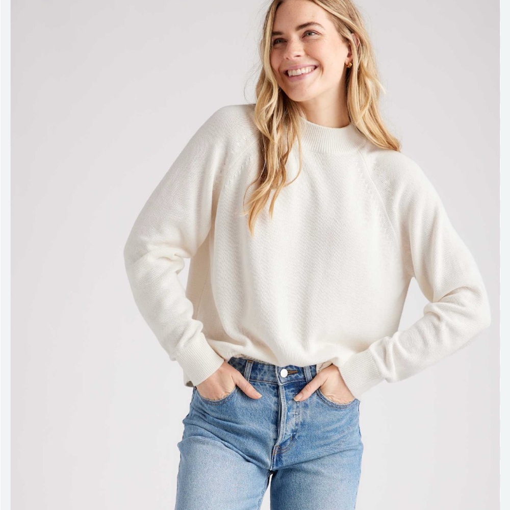 Women's Crewneck Pullover Sweater - Cream